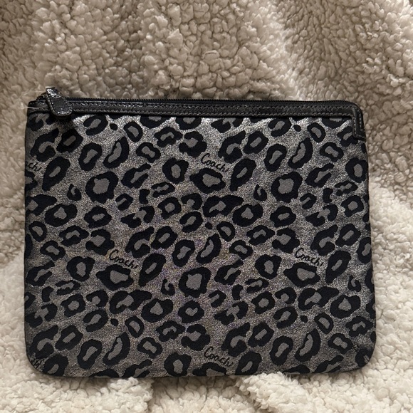 Coach Black and Silver Animal Print Clutch/tablet bag padded - Picture 6 of 16